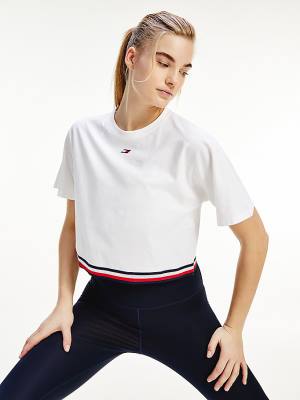 Tommy Hilfiger Sport TH Cool Relaxed Organic Katoenen T-shirts Dames Wit | TH826YBK