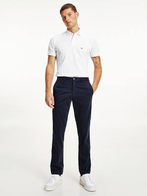 Tommy Hilfiger Stretch Katoenen Chinos Broek Heren Blauw | TH652QNY