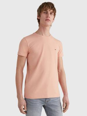 Tommy Hilfiger Stretch Organic Katoenen Slim Fit T-shirts Heren Oranje | TH421FMT