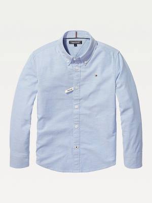 Tommy Hilfiger Stretch Oxford Shirt T-shirts Meisjes Blauw | TH780YDO