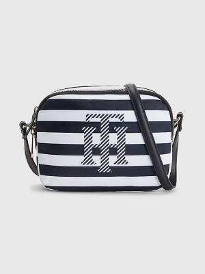 Tommy Hilfiger Stripe Crossover Tassen Dames Blauw | TH247XMA