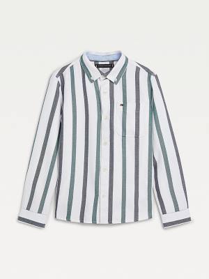 Tommy Hilfiger Stripe Patch Pocket Overhemd Jongens Wit | TH961EPC