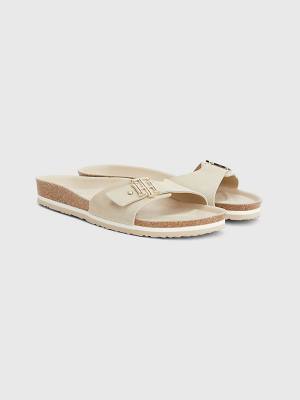 Tommy Hilfiger Suede Cork Platte Sandalen Dames Beige | TH824LDU