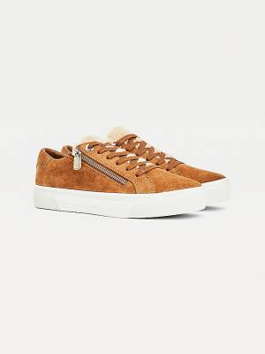 Tommy Hilfiger Suede Warm Gevoerde Vulcanised Sneakers Dames Bruin | TH761PWG