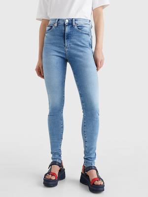 Tommy Hilfiger Sylvia High Rise Super Skinny Jeans Dames Denim | TH498PYX