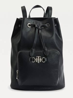 Tommy Hilfiger TH Club Horsebit Hardware Drawstring Backpack Tassen Dames Zwart | TH570NFC