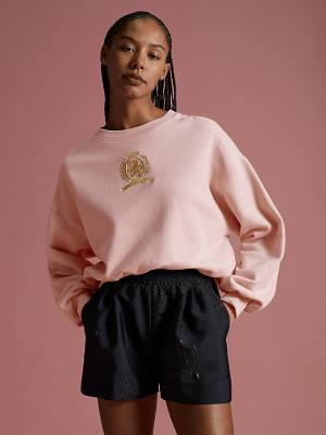 Tommy Hilfiger TH Collecties Crest Relaxed Fit Sweatshirts Dames Roze | TH708LGE