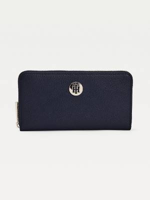 Tommy Hilfiger TH Core Large Zip Portefeuille Dames Blauw | TH835FCM