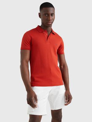 Tommy Hilfiger TH Flex Bubble Weave Slim Poloshirt Heren Rood | TH405FUI