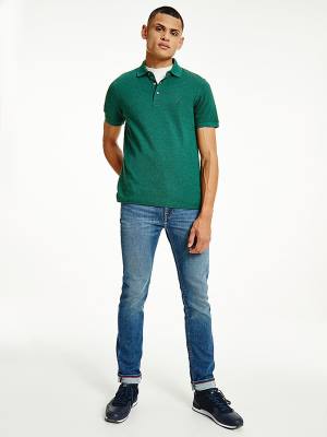 Tommy Hilfiger TH Flex Slim Fit Poloshirt Heren Groen | TH734HWS