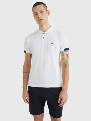 Tommy Hilfiger TH Flex Tech Essentials Slim Poloshirt Heren Wit | TH310FPS