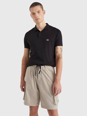 Tommy Hilfiger TH Flex Tech Essentials Slim Poloshirt Heren Zwart | TH381MJU