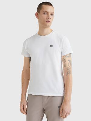 Tommy Hilfiger TH Flex Tech Essentials T-shirts Heren Wit | TH612RFZ