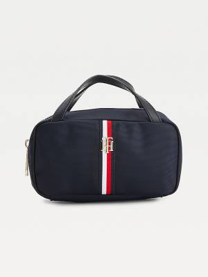 Tommy Hilfiger TH Interlock Makeup Case Tassen Dames Blauw | TH503XMP