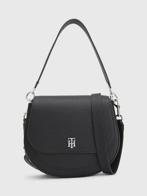 Tommy Hilfiger TH Interlock Saddle Tassen Dames Zwart | TH801LPA