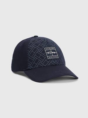 Tommy Hilfiger TH Modern Signature Patch Cap Hoeden Heren Blauw | TH674ZXG