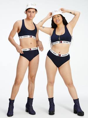 Tommy Hilfiger TOMMYXINDYA High-Taille Briefs Ondergoed Dames Blauw | TH294PLN