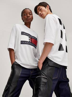 Tommy Hilfiger TOMMYXROMEO Dual-Gender T-shirts Dames Wit | TH083UNC