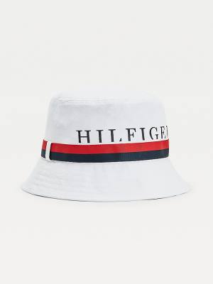 Tommy Hilfiger Tape Bucket Hoeden Heren Wit | TH509MAK