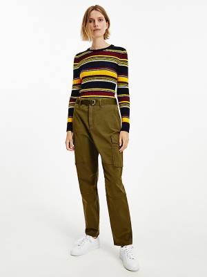 Tommy Hilfiger Tapered Cargo Broek Dames Bruin | TH632GPR