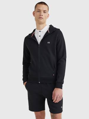 Tommy Hilfiger Tech Essentials Met Capuchon Zip-Thru Hoodie Heren Zwart | TH154JPN