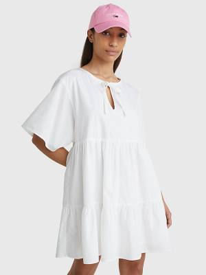 Tommy Hilfiger Tiered Kaftan Jurken Dames Wit | TH458UAR