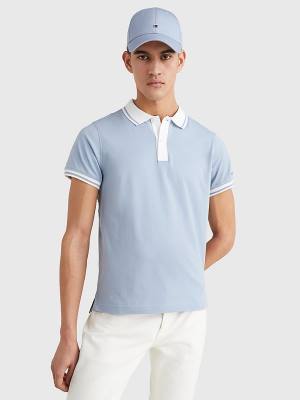 Tommy Hilfiger Tipped Slim Fit Jersey Poloshirt Heren Blauw | TH928XQW