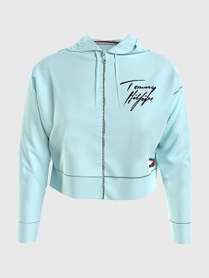 Tommy Hilfiger Tommy 85 Signature Logo Cropped Hoodie Dames Blauw | TH304DMA