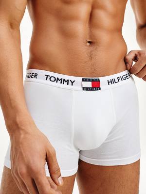 Tommy Hilfiger Tommy 85 Stretch Katoenen Logo Trunks Ondergoed Heren Wit | TH721CWY