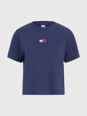 Tommy Hilfiger Tommy Badge Crew Neck T-shirts Dames Blauw | TH716VNY