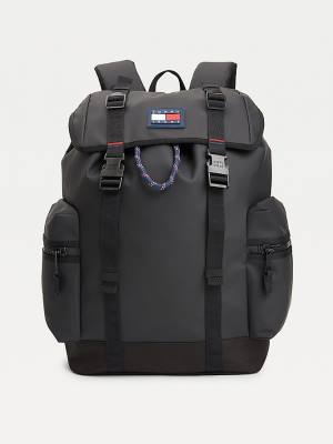 Tommy Hilfiger Tommy Badge Double Clip Backpack Tassen Heren Zwart | TH690DRH