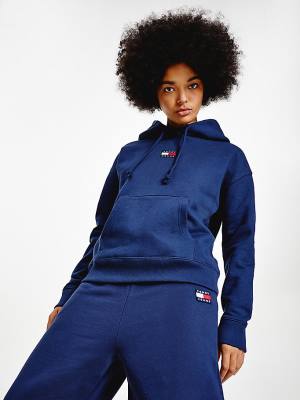 Tommy Hilfiger Tommy Badge Hoodie Dames Blauw | TH218ZLB