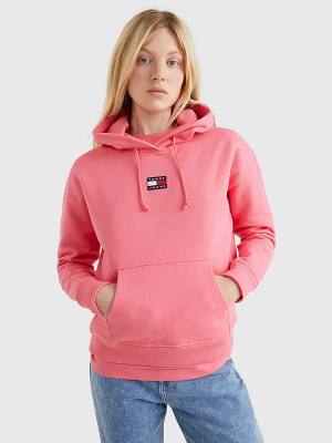 Tommy Hilfiger Tommy Badge Hoodie Dames Roze | TH725NYJ