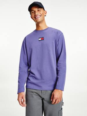 Tommy Hilfiger Tommy Badge Long Sleeve T-shirts Heren Blauw | TH016AZR