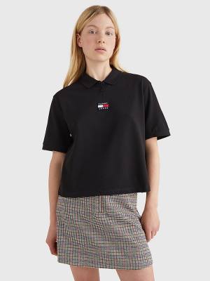 Tommy Hilfiger Tommy Badge Poloshirt Dames Zwart | TH034GJM