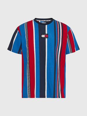 Tommy Hilfiger Tommy Badge Stripe T-shirts Heren Rood | TH602TXP