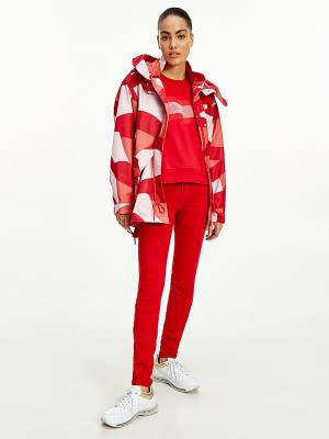 Tommy Hilfiger Tommy Icons Motion Print Parka Jassen Dames Rood | TH712HQT