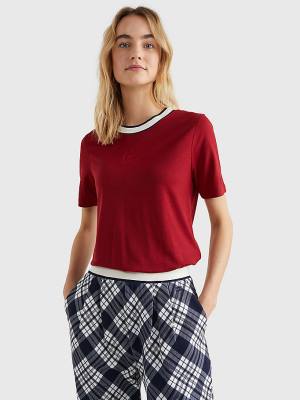 Tommy Hilfiger Tommy Icons Slim Fit T-shirts Dames Rood | TH987OIR