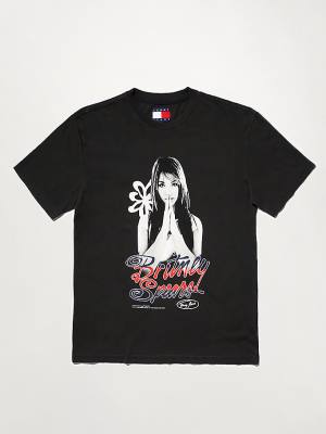 Tommy Hilfiger Tommy Revisited Britney T-shirts Heren Zwart | TH013FBL