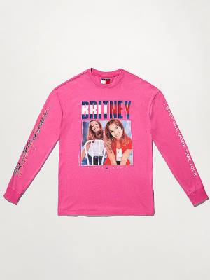 Tommy Hilfiger Tommy Revisited Long Sleeve Britney Oversized T-shirts Dames Roze | TH971HQF