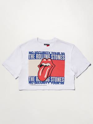 Tommy Hilfiger Tommy Revisited Rolling Stones Cropped T-shirts Dames Wit | TH814PIH