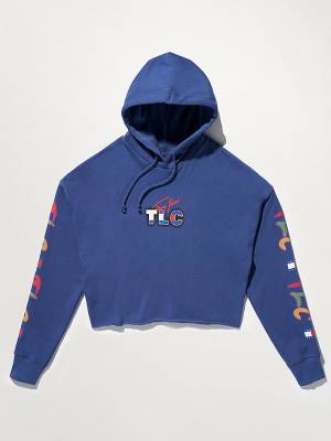 Tommy Hilfiger Tommy Revisited TLC Cropped Hoodie Dames Blauw | TH736WDN