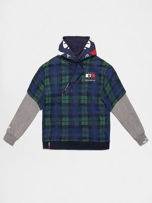 Tommy Hilfiger Tommy X AAPE Plaid Hoodie Heren Blauw | TH347FES