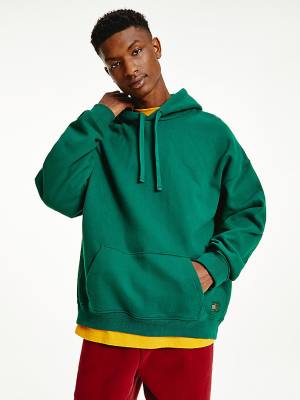 Tommy Hilfiger Tonal Logo Hoodie Heren Groen | TH482BIL