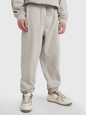 Tommy Hilfiger Tonal Logo Relaxed Fit Joggers Broek Heren Grijs | TH250VXZ