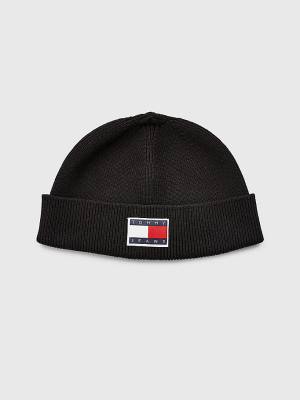 Tommy Hilfiger Travel Kort Katoenen Beanie Hoeden Heren Zwart | TH864GQZ