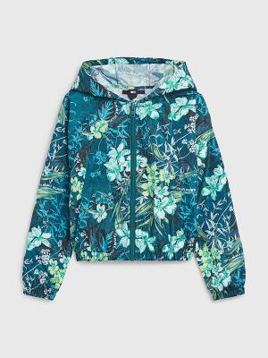 Tommy Hilfiger Tropical Print Chicago Windbreaker Jassen Meisjes Groen | TH354BEN