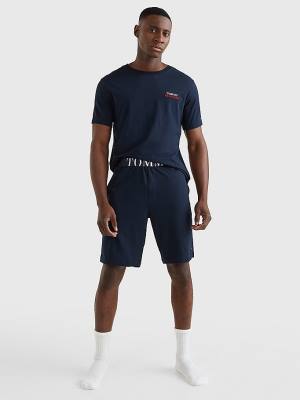 Tommy Hilfiger Ultra Soft Logo Set Pyjamas Heren Blauw | TH451UAI