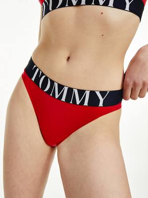 Tommy Hilfiger Ultra Soft Logo Waistband String Ondergoed Dames Rood | TH657IKT