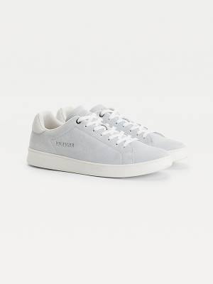 Tommy Hilfiger Undyed Suede Cupsole Court Sneakers Heren Beige | TH975XUF